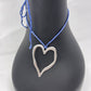 Silver Heart Pendant Necklace - Blue