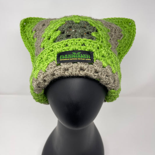 Crochet Cat Hat - Earth Garden